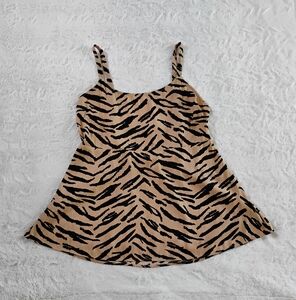 Maurices Tiger Print Smocked Back Tank Top